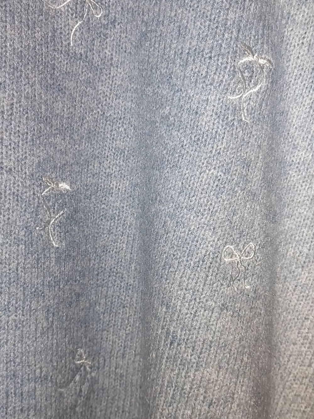 Cynthia Rowley Blue Bow Knit Sweater - Picture 4 of 4
